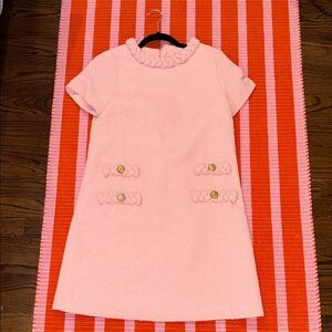 Tuckernuck women’s Jackie light Pink Knit Dress with Braided Trim